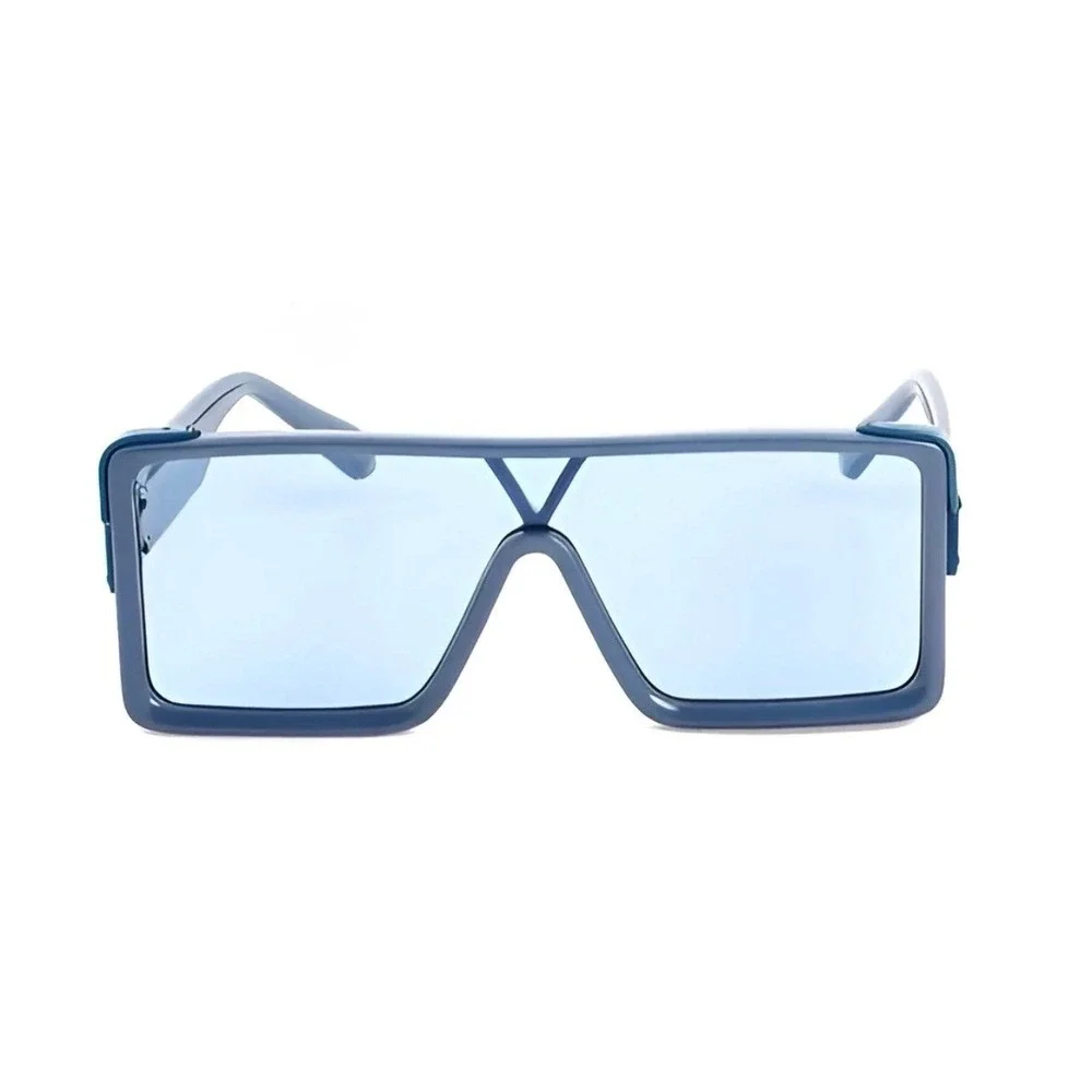 Blue Sunglasses Mans Fashion Funky Square Frame TrendyAviator Outfit UV400 Gafas