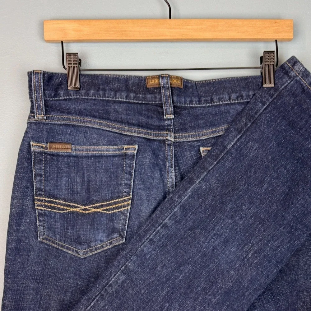 Ariat M1 Legacy Jeans Mens 30x36 Blue Dark Wash Vintage Straight Leg Western