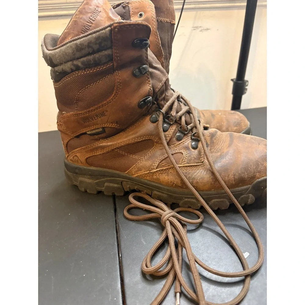 Wolverine Mens W08395 Waterproof Thinsulate Ultra Leather Work Boots Brown 10.5M