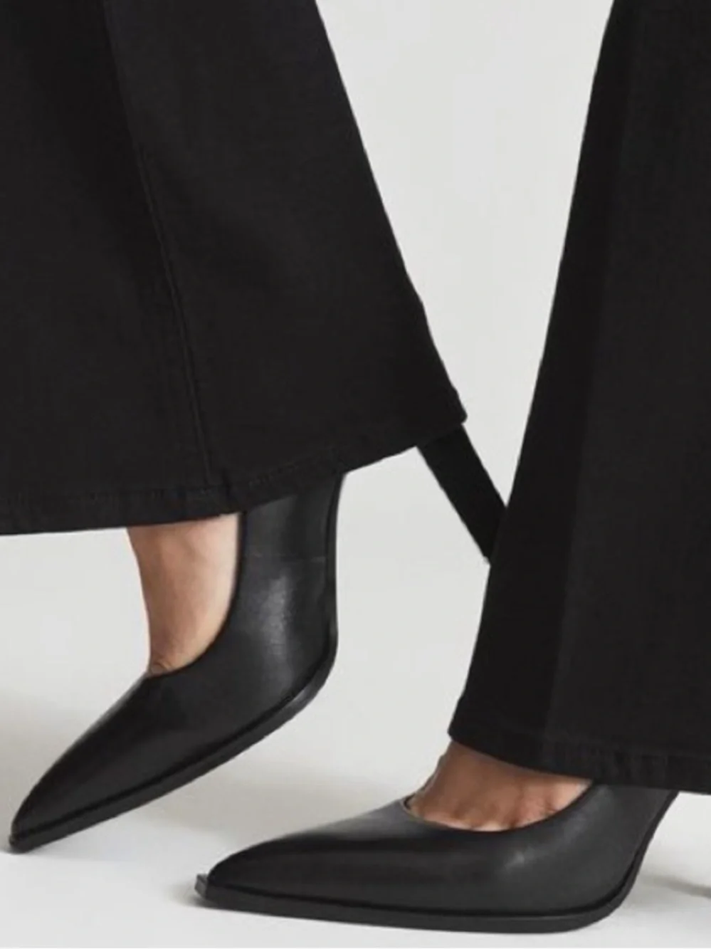 Reiss Ada Court Black Leather Classic Pumps Size 38