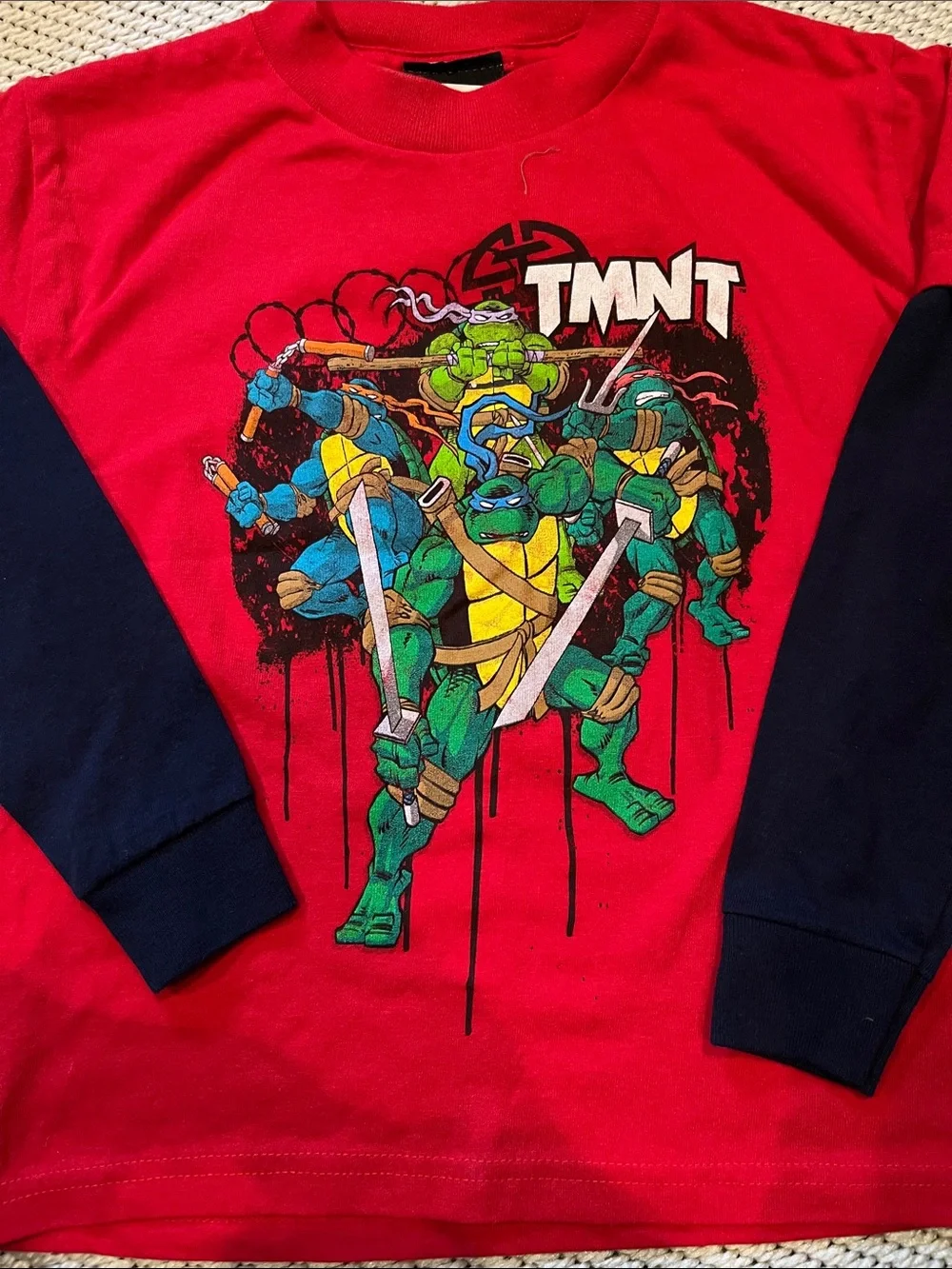 Shirt Teenage Mutant Ninja Turtles boys new M cotton attached sleeves