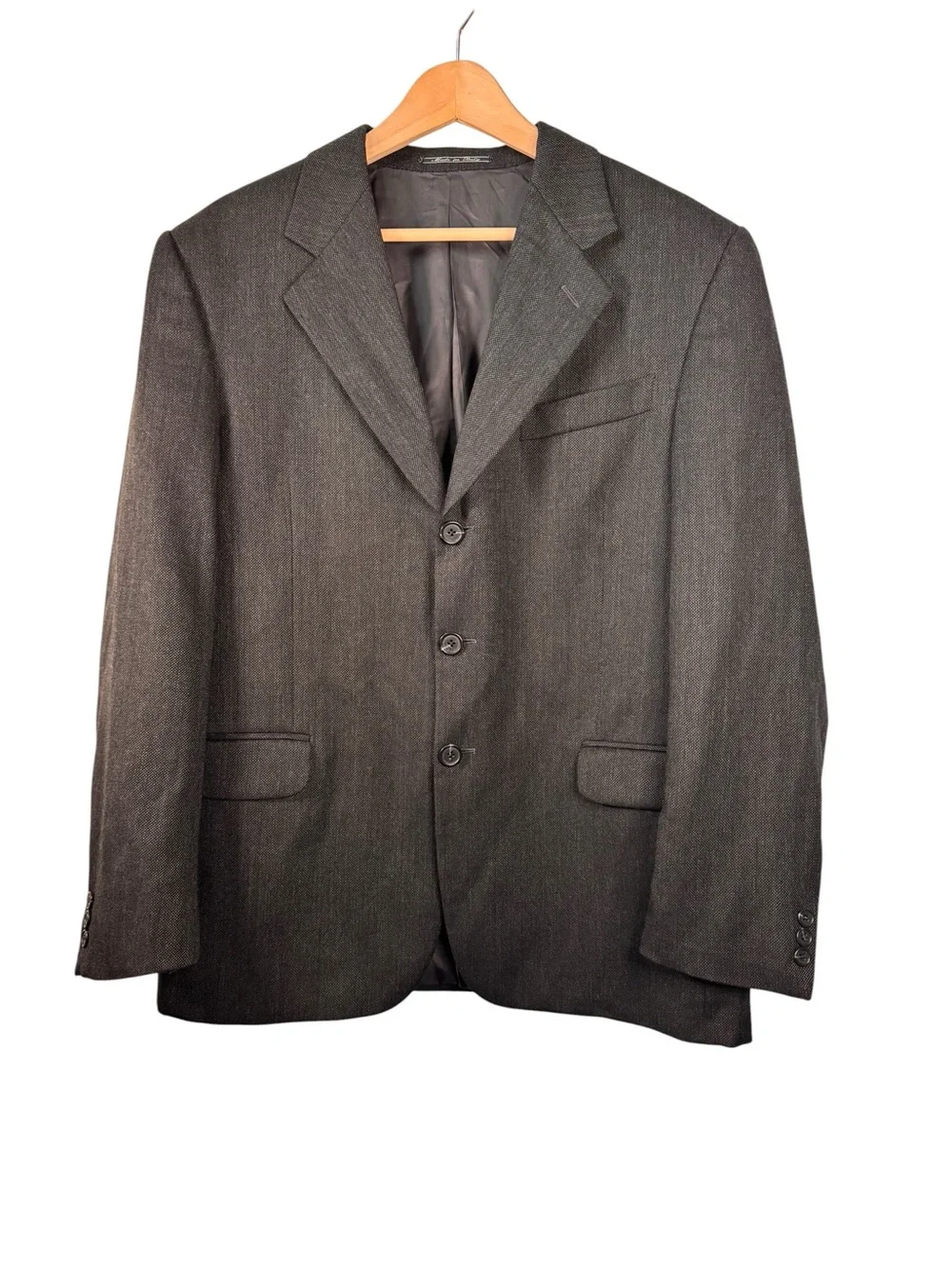 Fendi Uomo Sport Coat Italian 52C 42 Short VTG Virgin Wool Hopsack Blazer Jacket