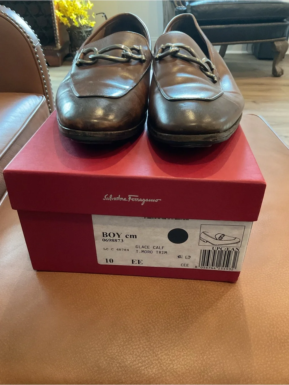 Salvatore Ferragamo Brown Leather Bit-Detail Loafers