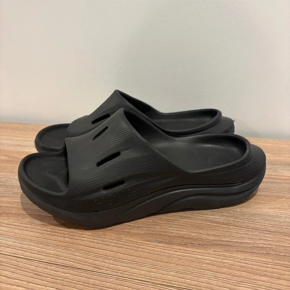 HOKA Ora Recovery Slide 3 Sandals Women Black size 8 Comfort Slip On EVA Foam