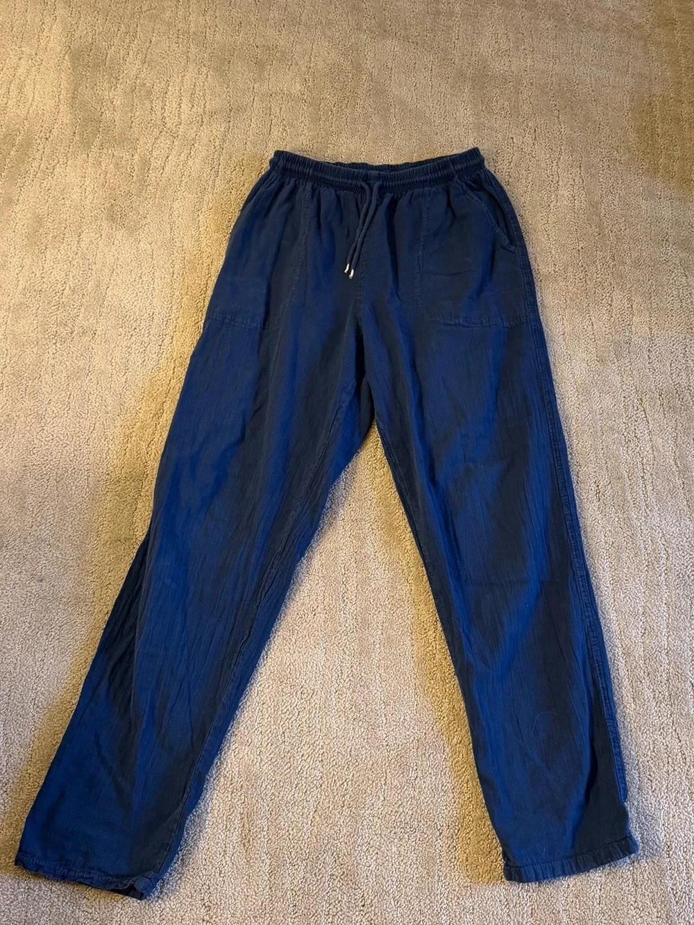 Crepe Navy Elastic-Waist Jogger Pants for Men