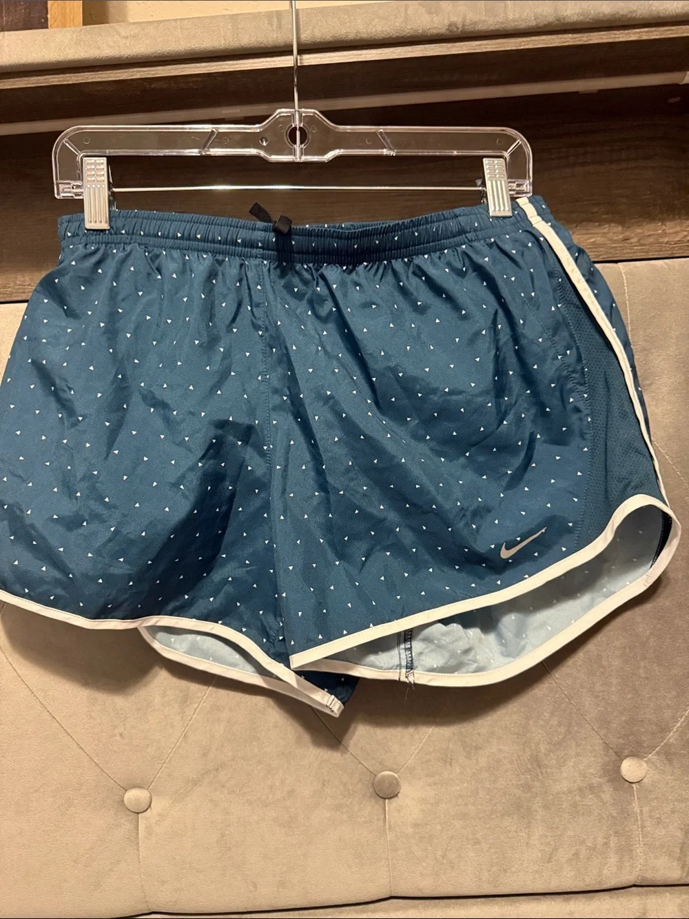 Nike Dri-FIT Teal Printed Running Shorts Size