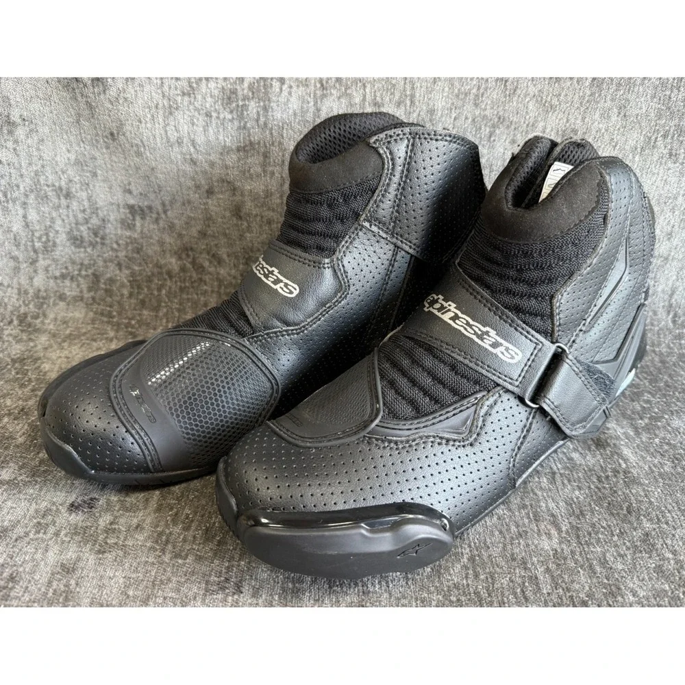 Alpinestars SMX-1 R Vented Motorcycle Boots Black Mens Size US 9 EUR 43