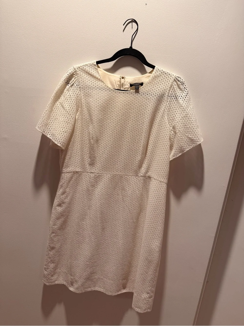 J.Crew Ivory Eyelet Short Sleeve Dress