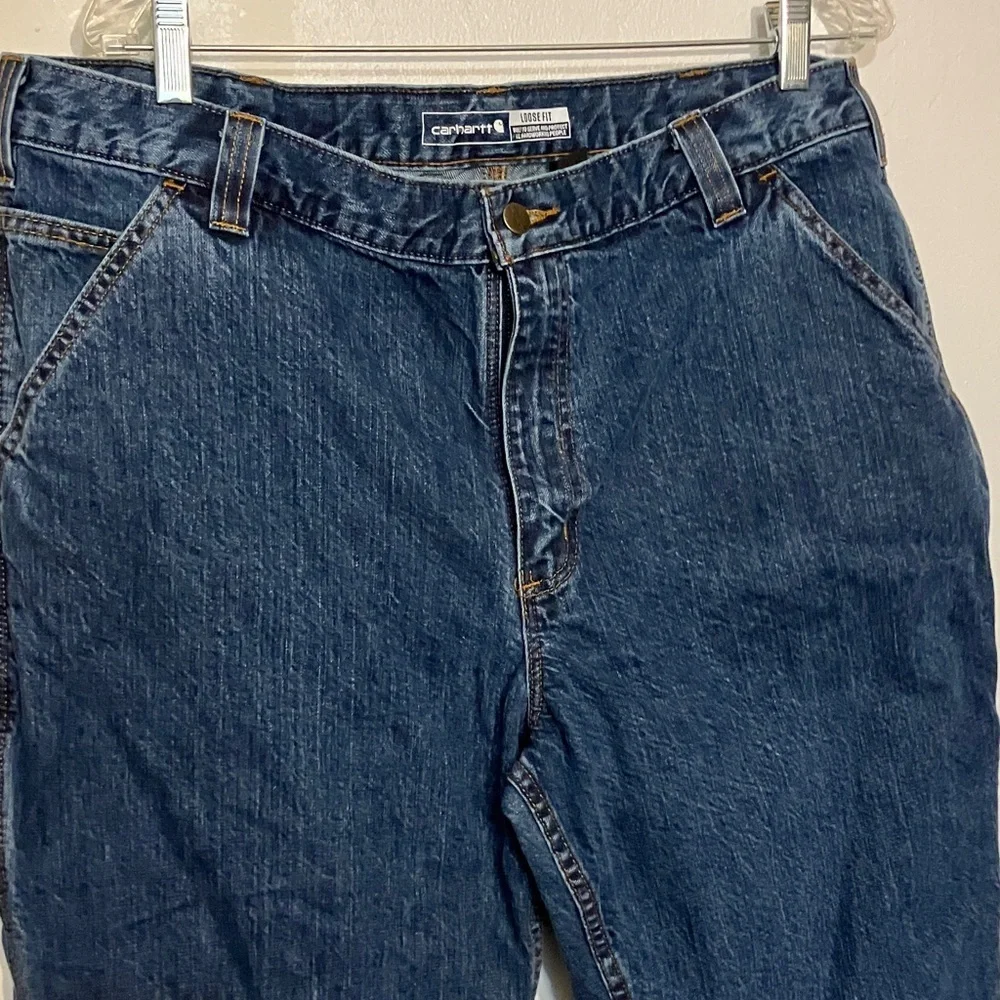 Carhartt 38 x 34 loose fit heavy weight denim jeans men
