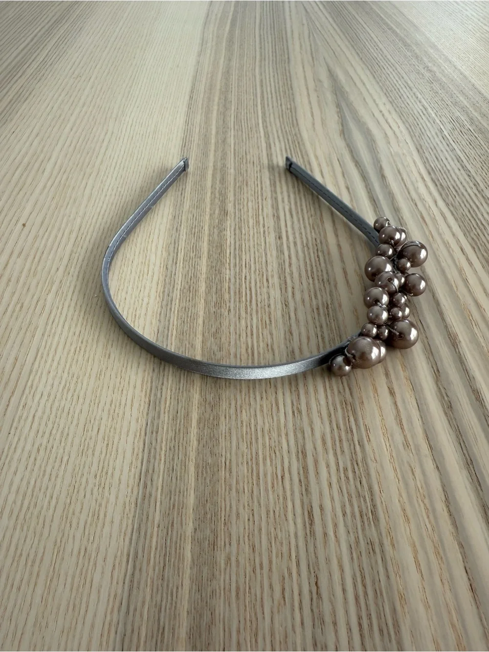 Pearl Cluster Metallic Dusty Lavender Headband