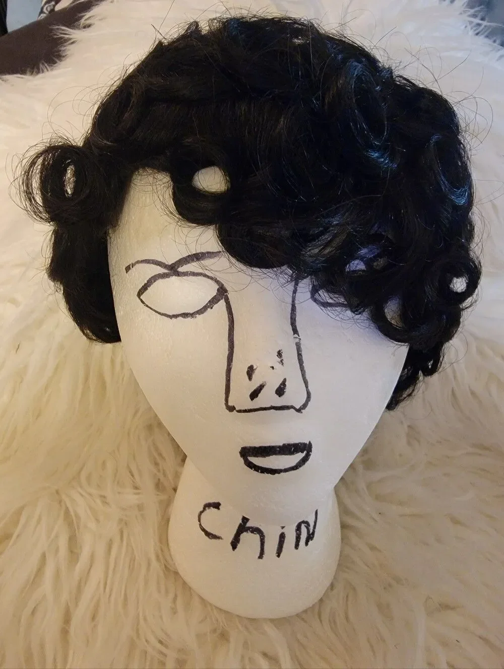 🆕️➿️Curly Pixie Wig, Black, 4