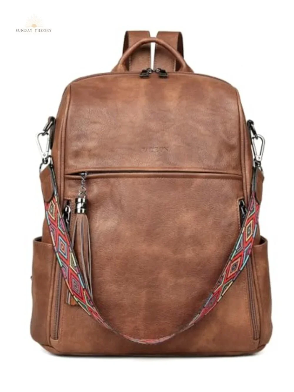 Waterproof Faux Leather Backpack for Women Fits 14