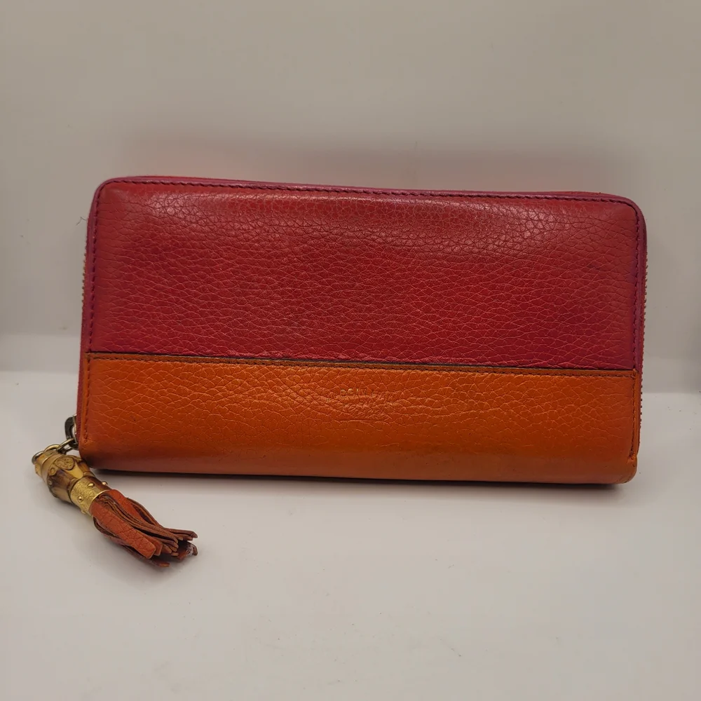 Gucci Red and Orange Leather Wallets