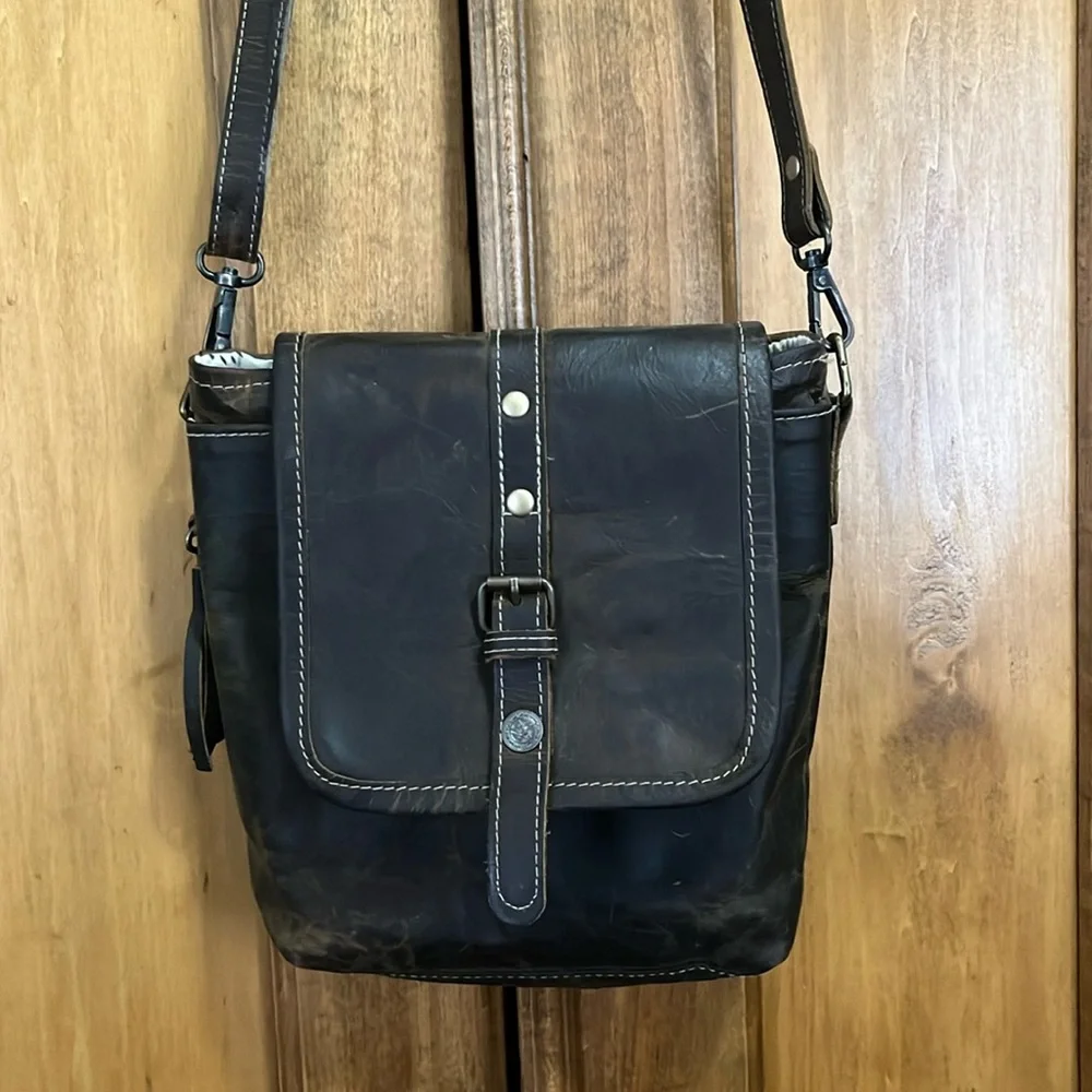 Distressed brown leather Myrna Bag