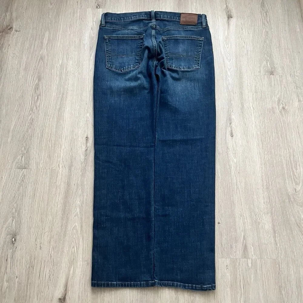 Lucky Brand 221 Straight Leg Mens Blue Jeans Size 34x32 Stretch Denim