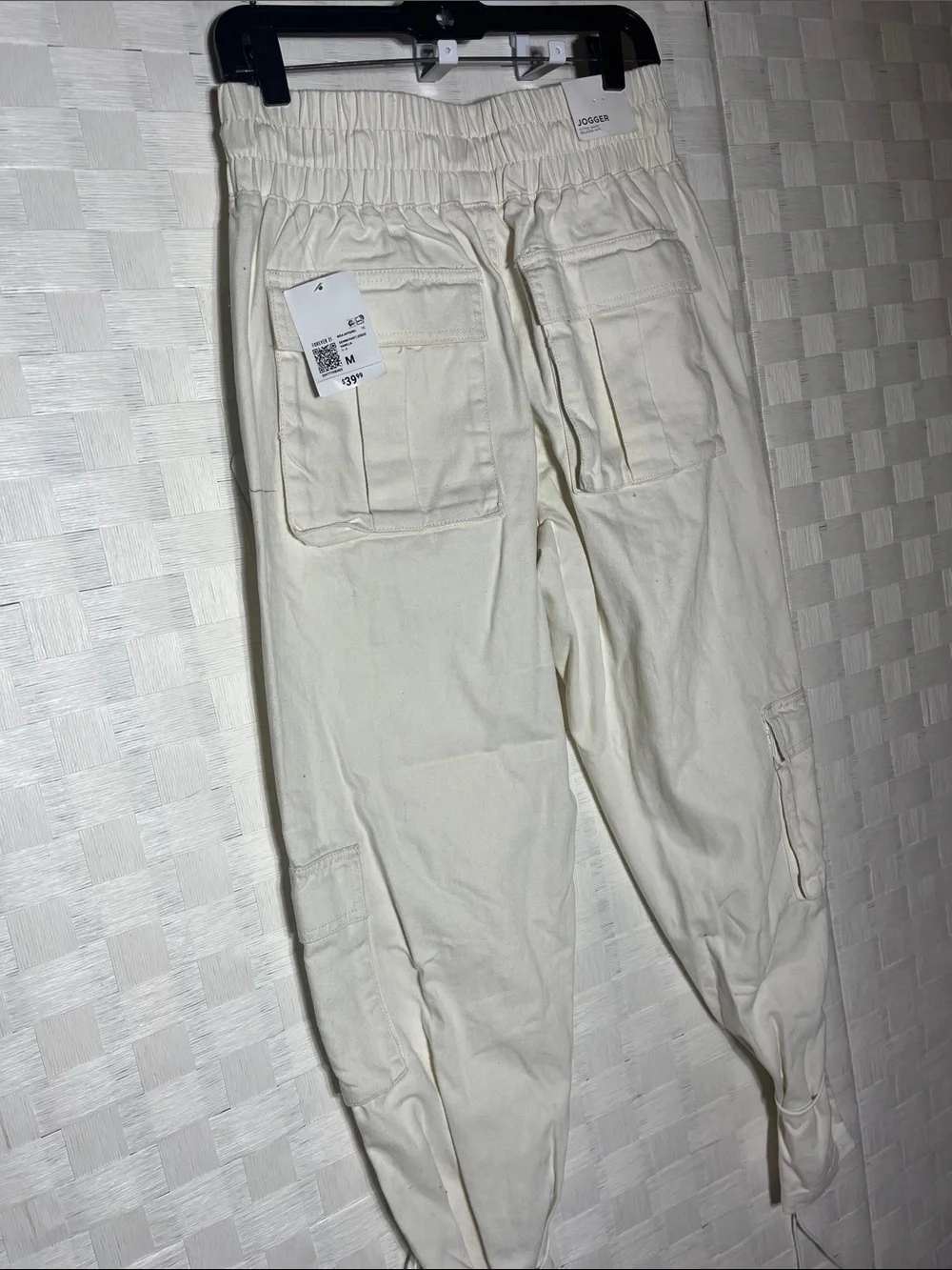 Forever 21 Off-White Lace-Up Cargo Pants Eye Catching Style