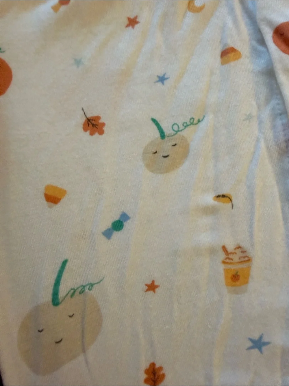 Magnetic Me Kids Onesie with Latte, Candy Corn, and Pumpkin Print