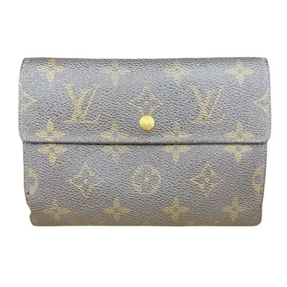LOUIS VUITTON Monogram Canvas Leather Etui Papiers Trifold Wallet . SP1001