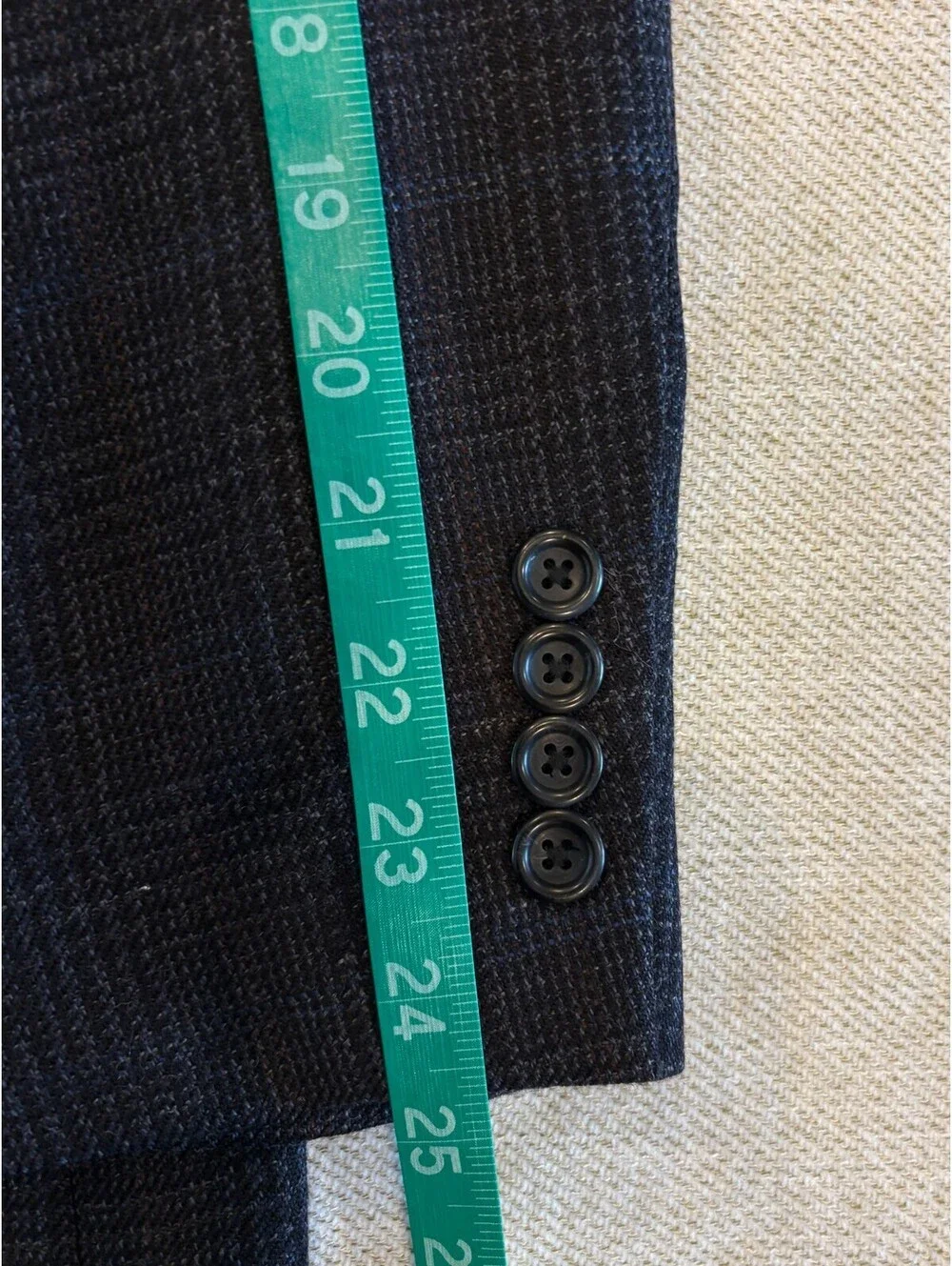 Joseph & Feiss Gold 100% Lambswool Plaid Suit Jacket Blazer Mens 42 Regular Navy