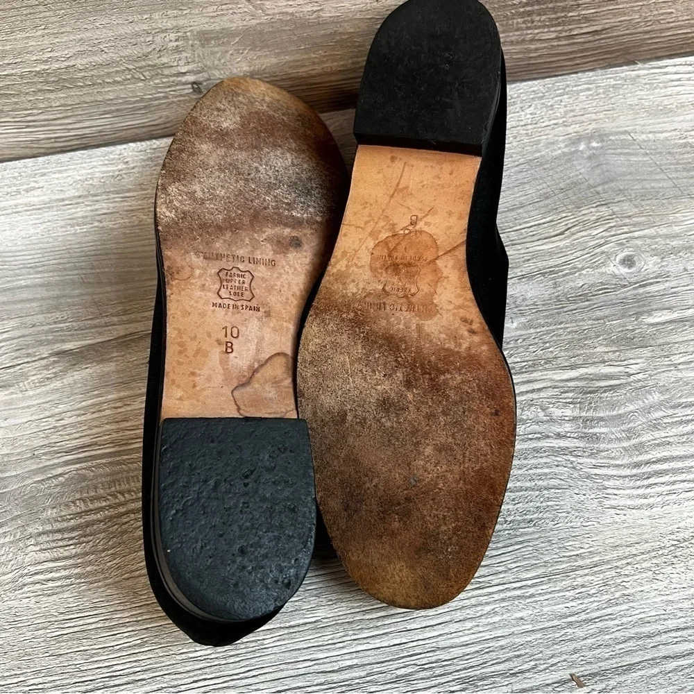 Clifford & Wills slip on black satin like shoes size 10