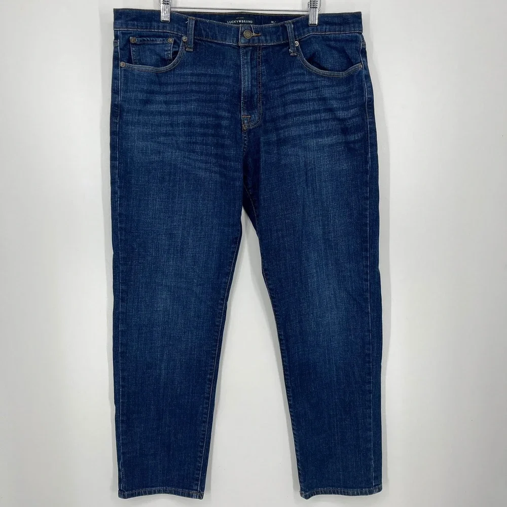 Lucky Brand 221 Straight Mens Jeans Dark Wash Denim 38x32 7M12644
