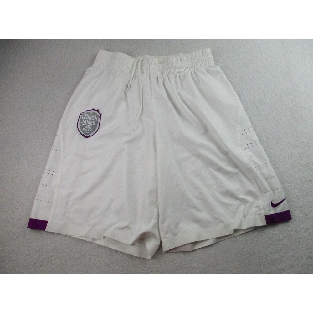 Nike Lebron James Skills Academy Shorts Mens‎ 38 White Akron OH Basketball USA