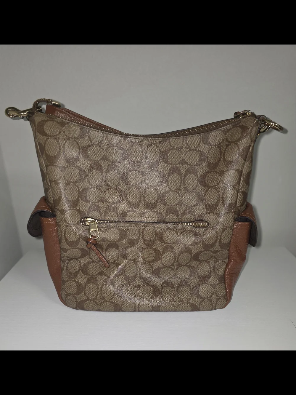 Coach Brown Signature Canvas Shoulder Bag