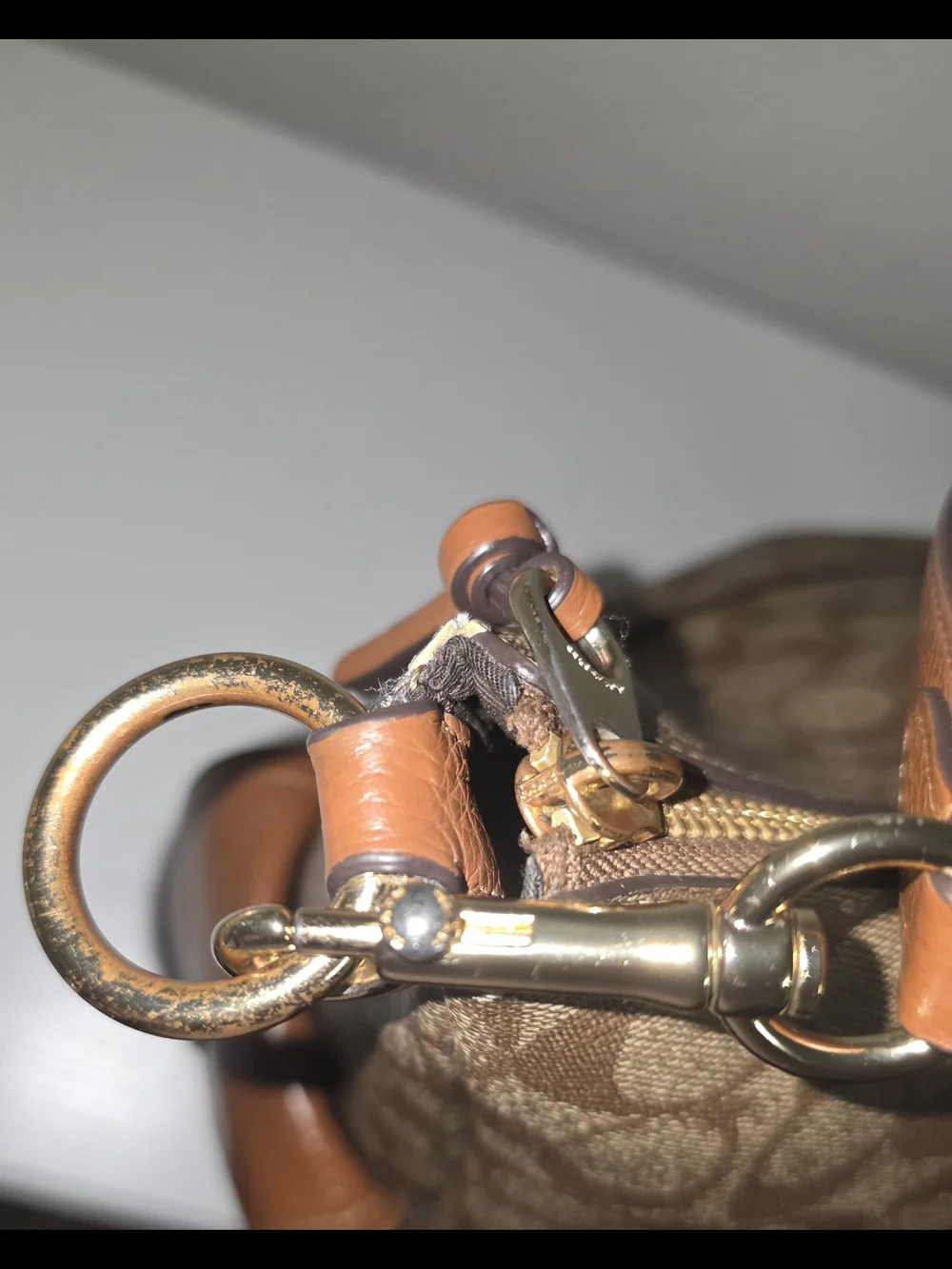 Coach Brown Signature Canvas Shoulder Bag