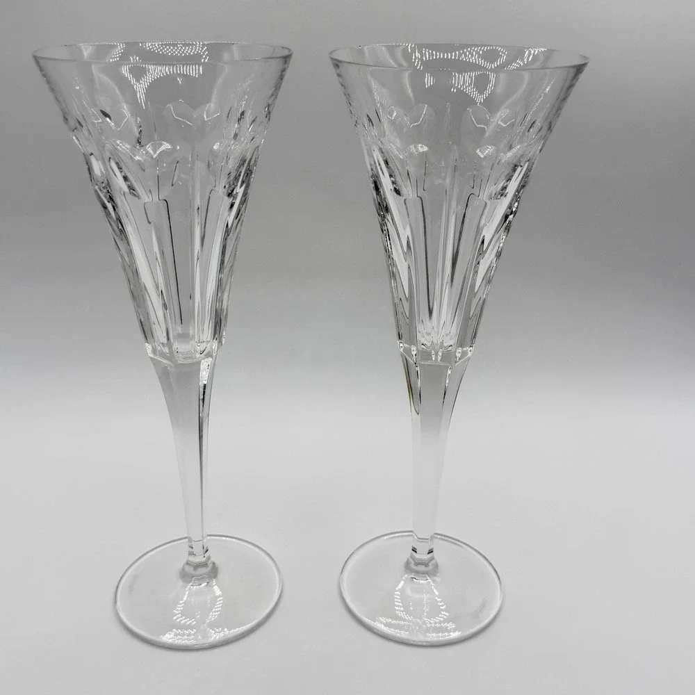Waterford Clear Crystal Tall Flute Pair