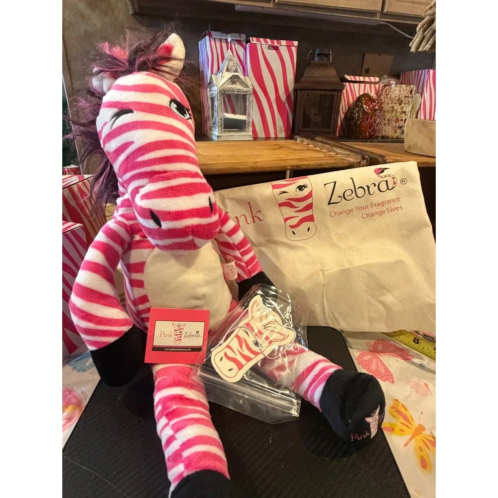 Pink Zebra Paisley the Zebra Pink Striped Scented Plush Stuffed Animal Toy PZ-57
