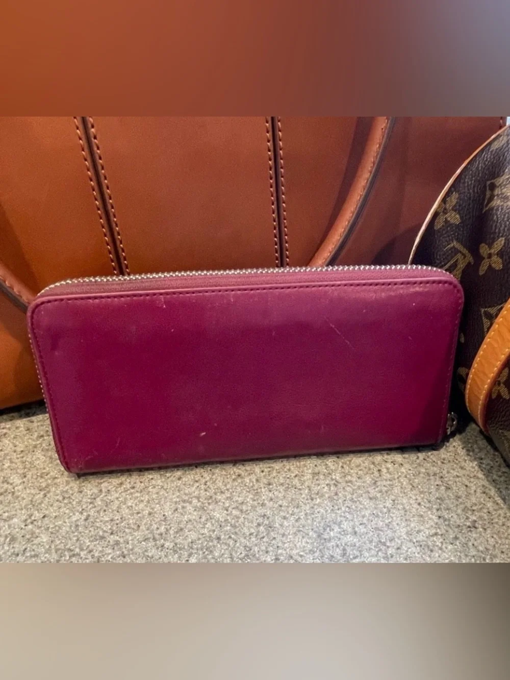 Vintage COACH Leather Zip-Around Long Wallet Rare Oxblood Fantastic Fall color!