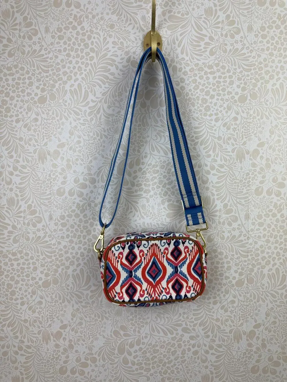 Boden Vibrant Multi-Color Patterned Canvas Crossbody Bag