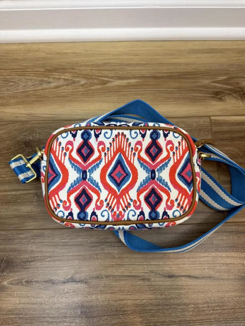 Boden Vibrant Multi-Color Patterned Canvas Crossbody Bag