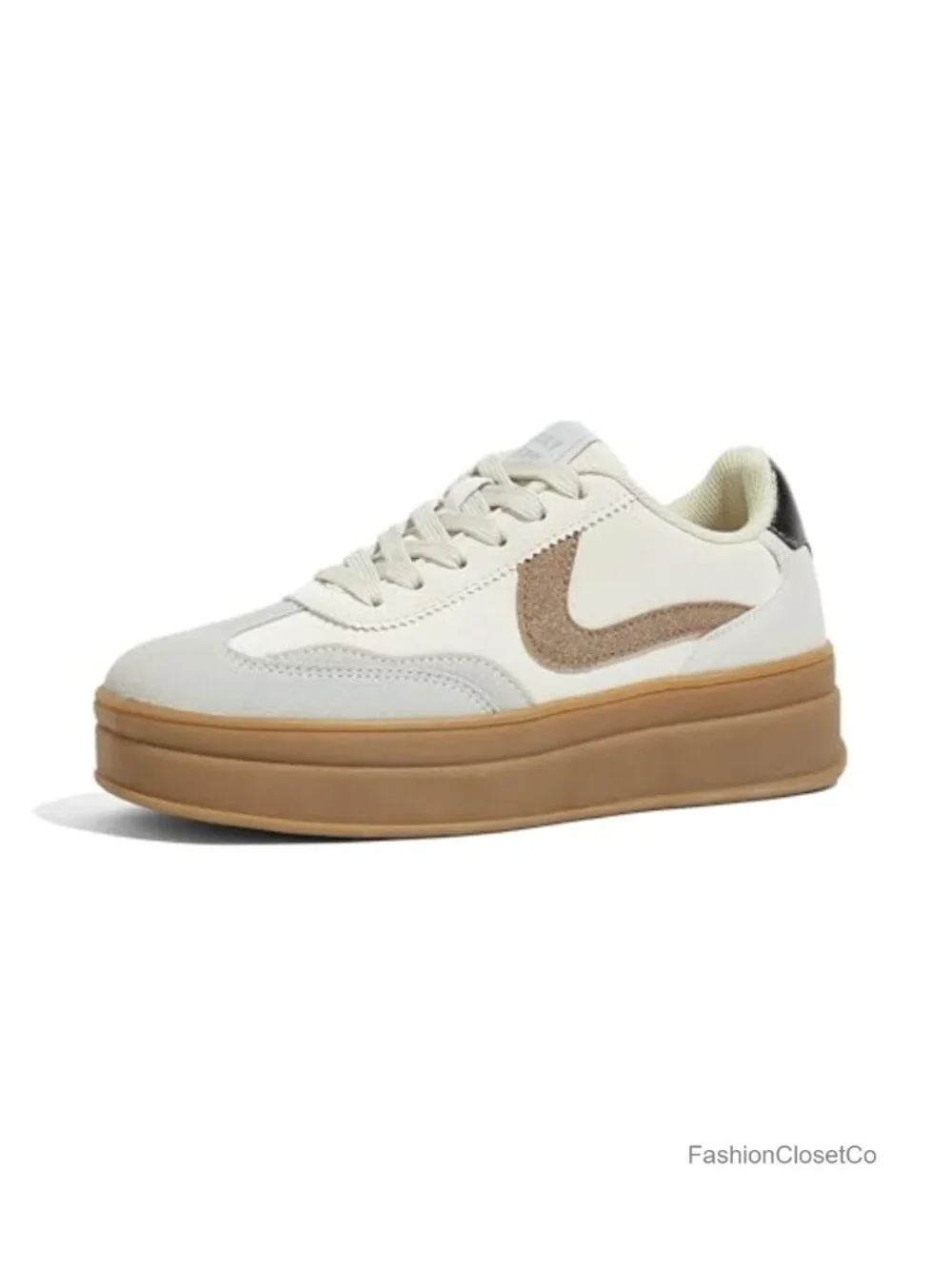 Women's Platform Fashion Sneakers Faux PU Leather Suede Retro Chunky Casual