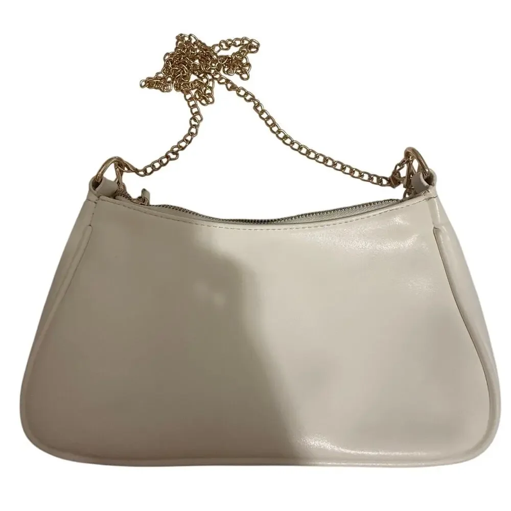 Unbranded White Small Handbag / Purse Interchangeable Straps - 10.5x5