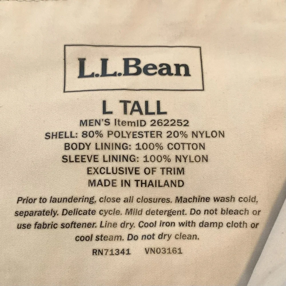 L.L. Bean thailand made back