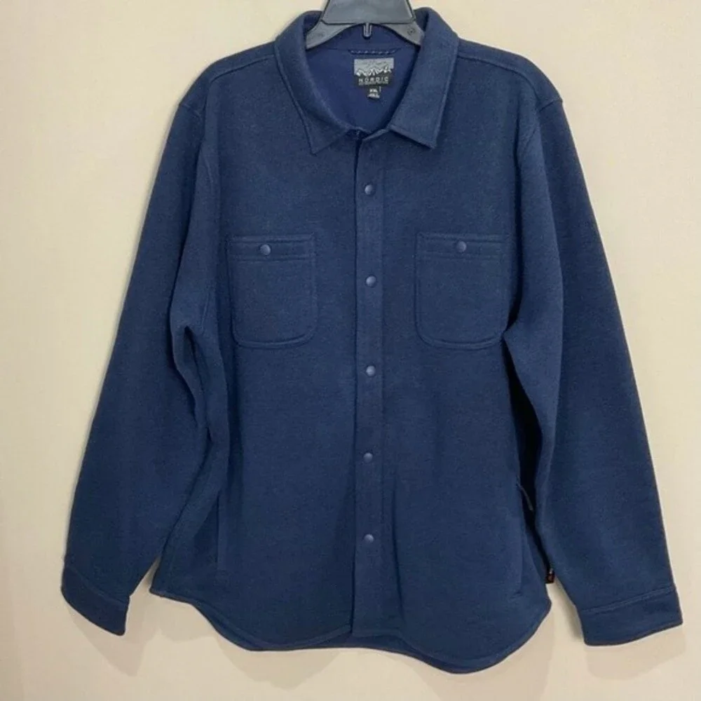 J Crew Sweater Fleece Jacket Utility Blue Nordic Shacket Sz XXL Shirt-Jacket