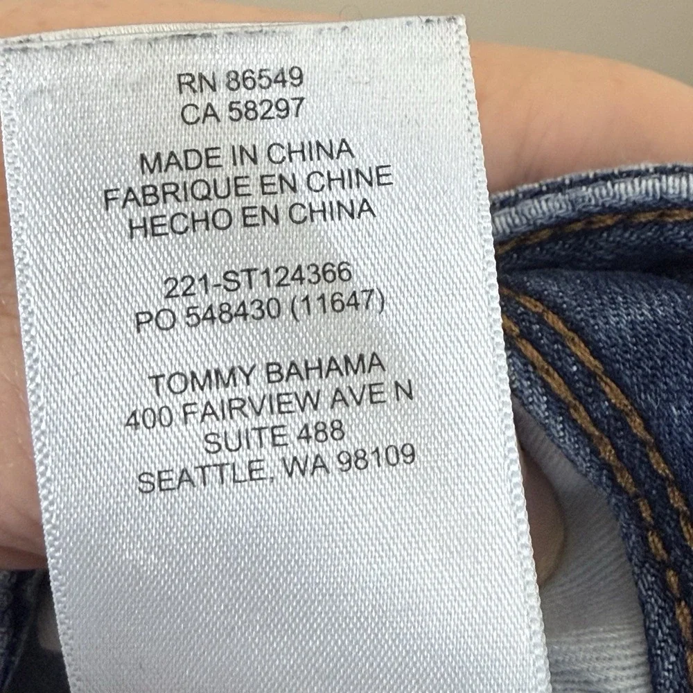Tommy Bahama straight while wear