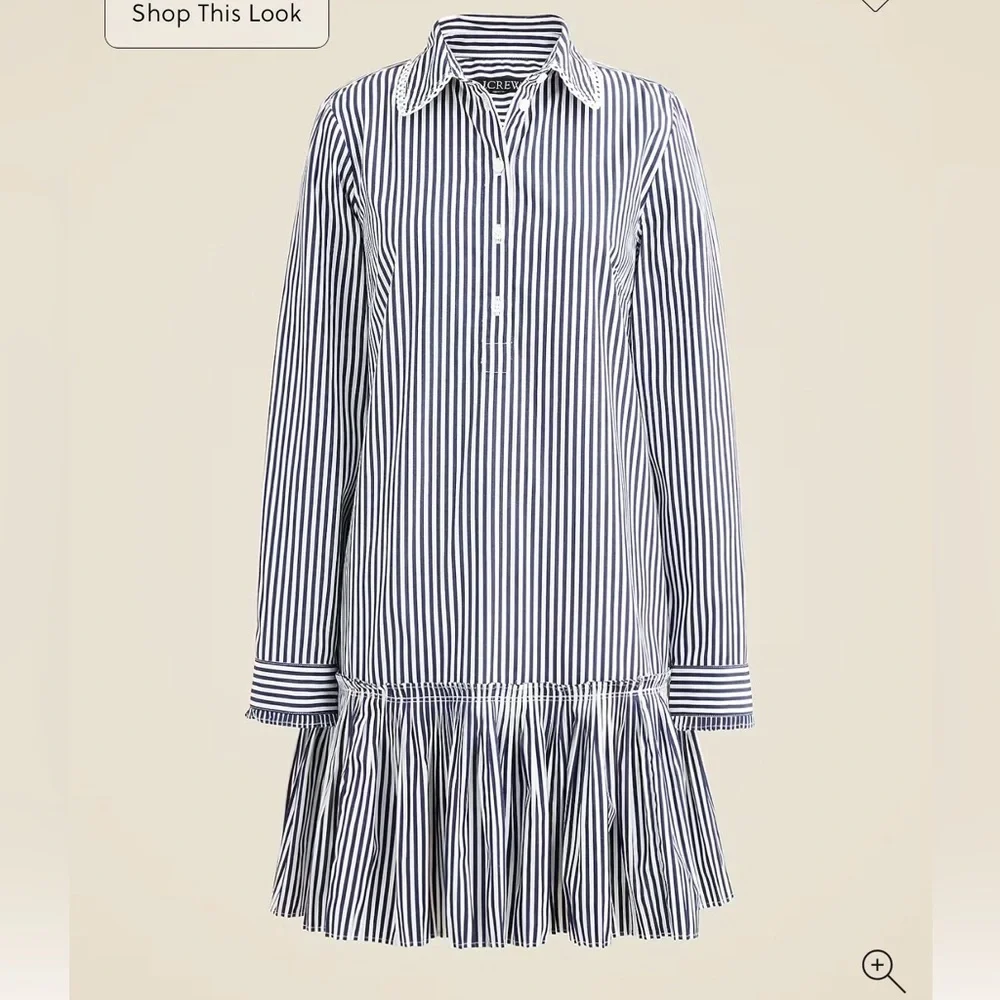 J. Crew Amelia long-sleeve shirt-dress in striped cotton poplin Small NWT
