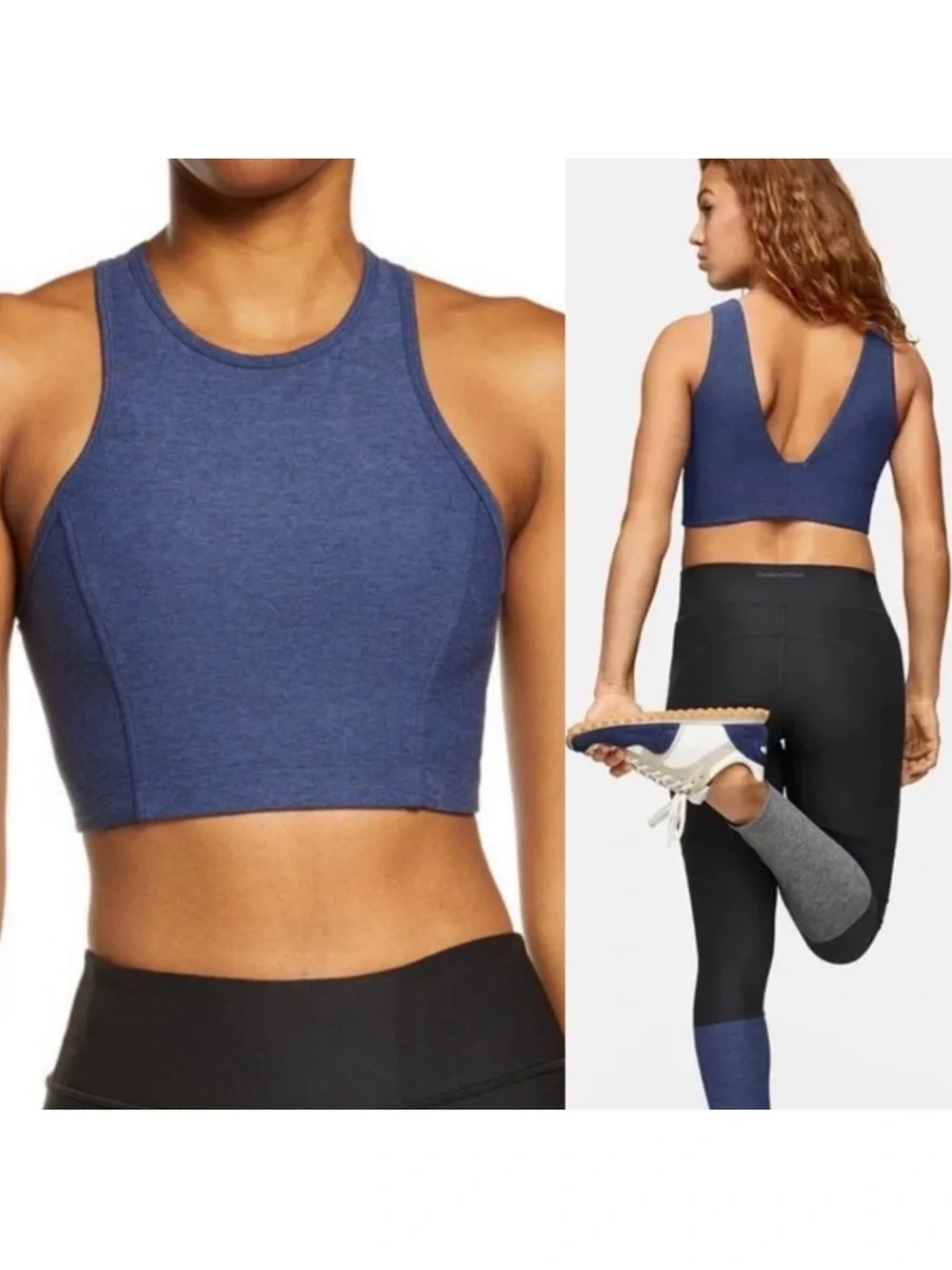 Outdoor Voices Venus Crop Top Bra Blue Sports Bra Size M