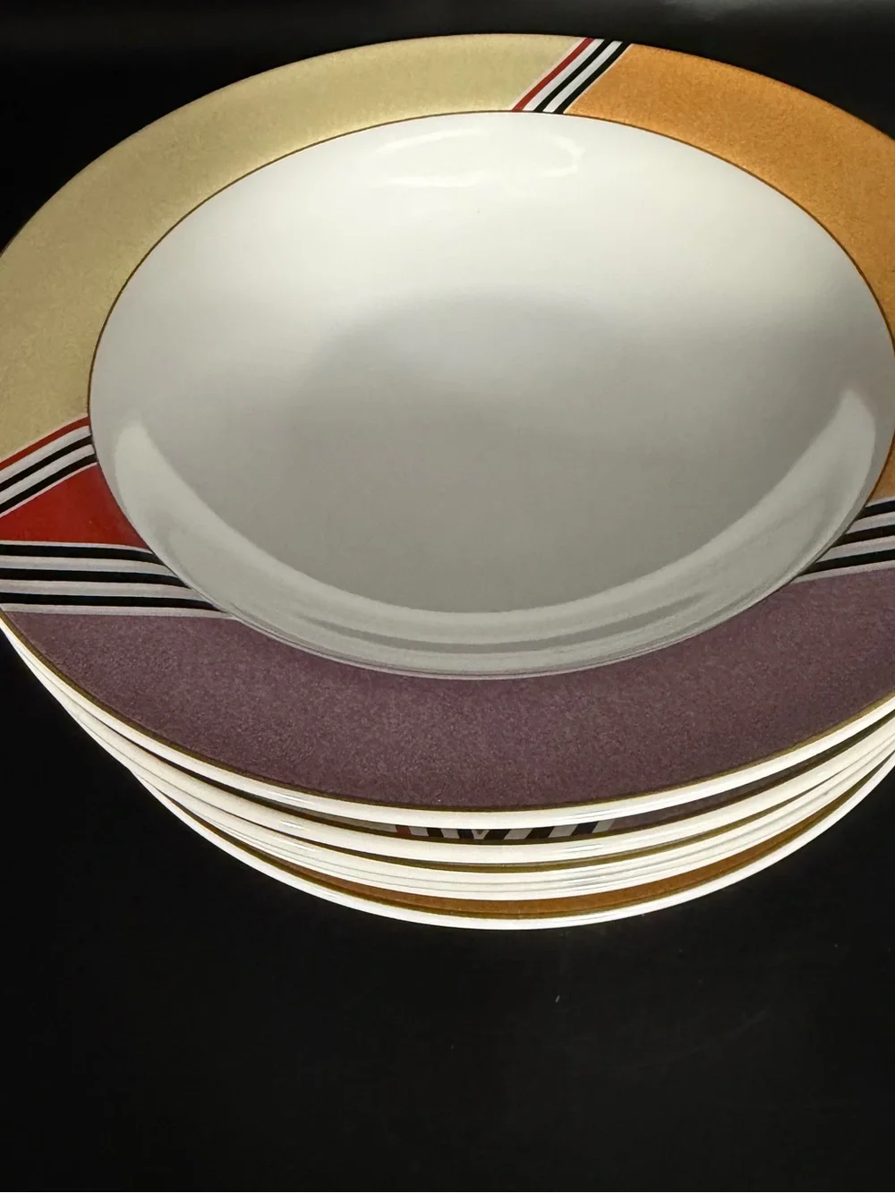 Studio Nova Eastside Red 8 5/8” Soup Bowls Set of 6 HG212 Discontinued
