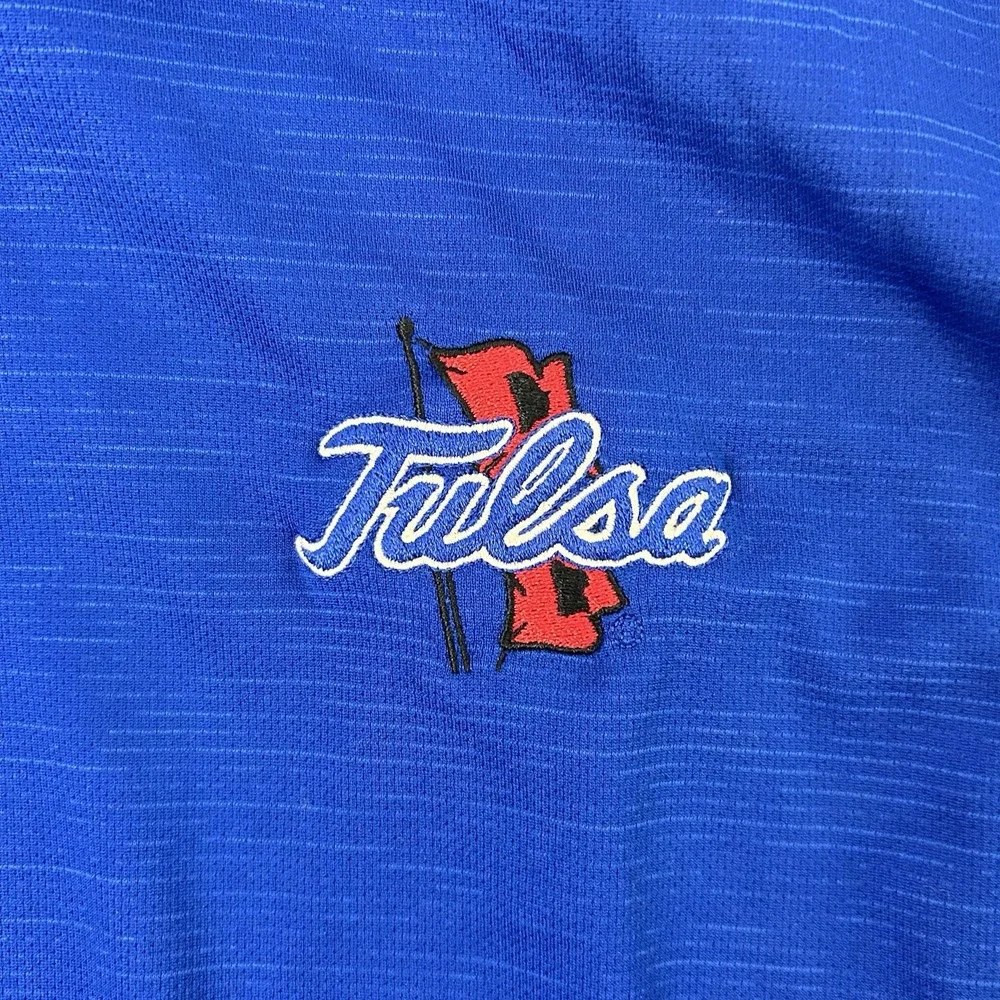 Tulsa Golden Hurricanes TU Adidas Short Sleeve Blue Polo Men's Size 3XL *Flaw‎