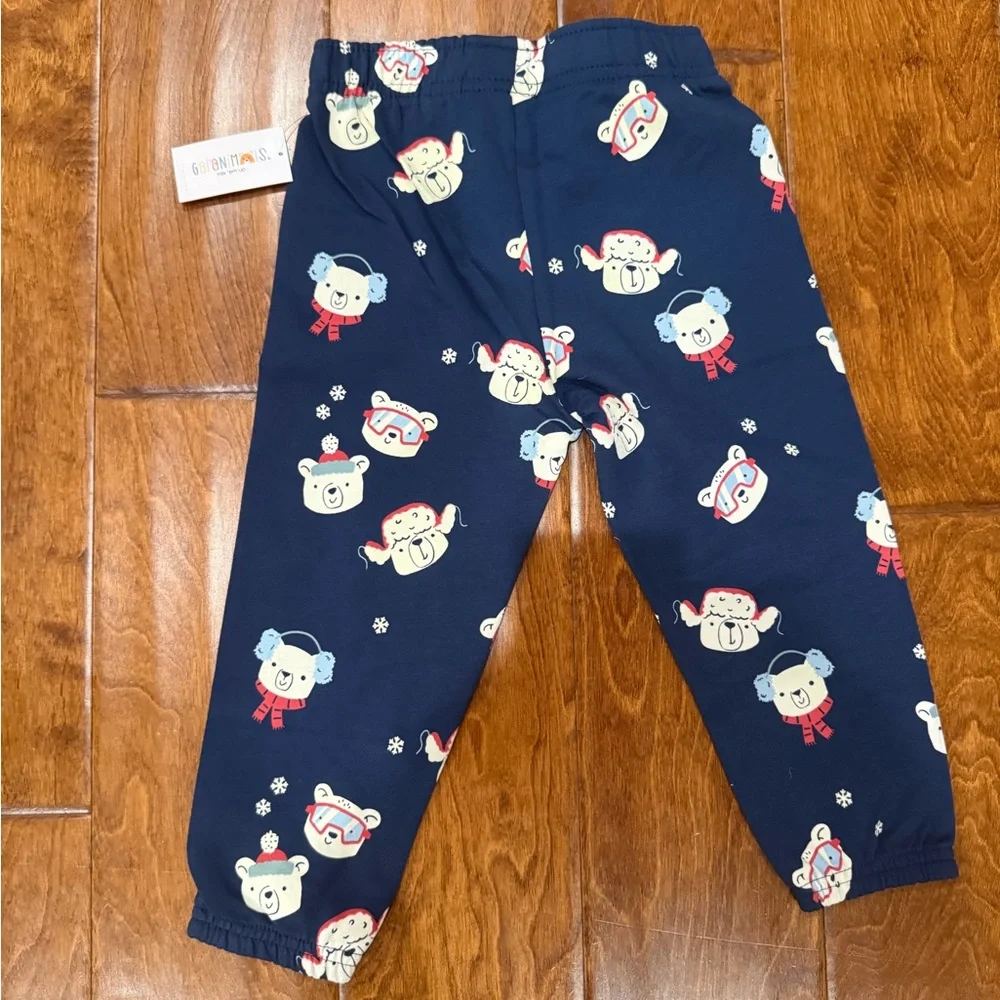 NWT Size 12M Garanimals Navy Blue Bear Cove jogger Pants