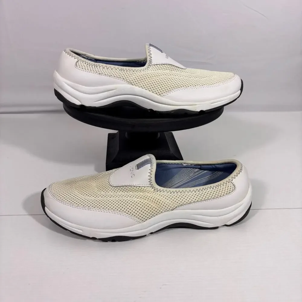 Vionic White and Cream Casual Slip-On Comfort Sneakers Size 9