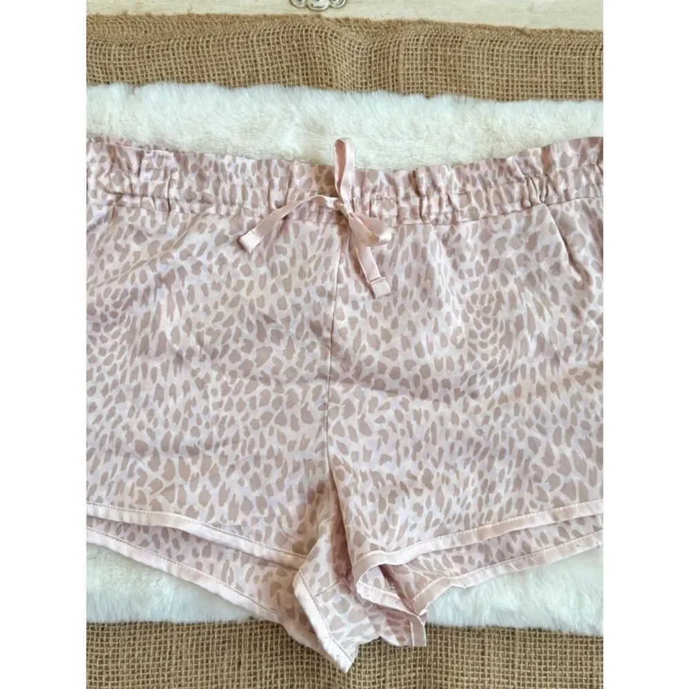 Victoria's Secret Pink Leopard Satin Sleep Shorts