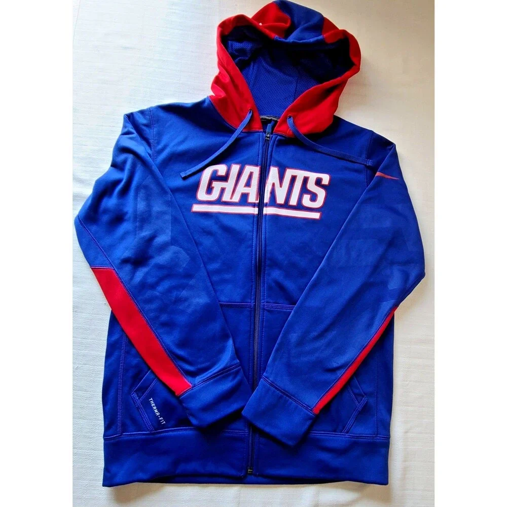 Nike New York Giants Therma-FIT Full Zip Hoodie Men's Small NFL Team Apparel