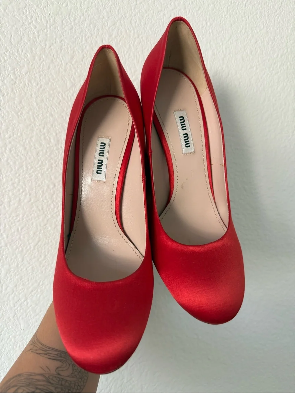 Miu Miu red satin