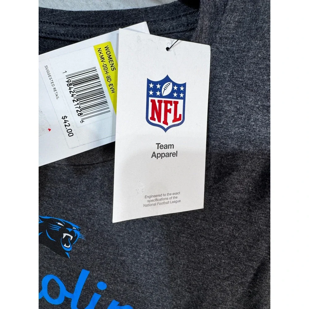 Nike T-Shirt Carolina Panthers NFL Team Apparel Women's Small Gray Football New