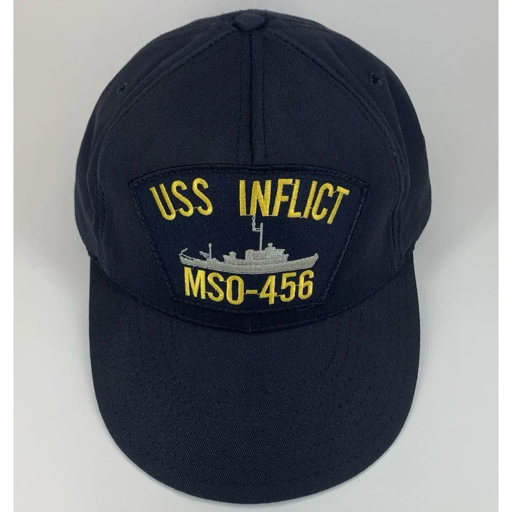 USS INFLICT Hat MSO-456 Navy Ship Snapback Northstar Baseball Cap Made in USA