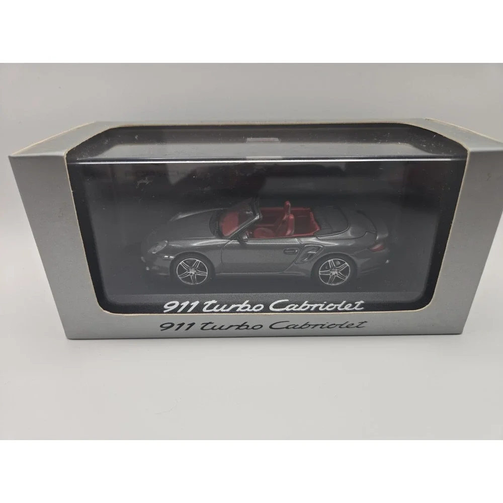 1/43 Porsche 911 Turbo Cabriolet Dealer Special Convertible Gray Red Interior